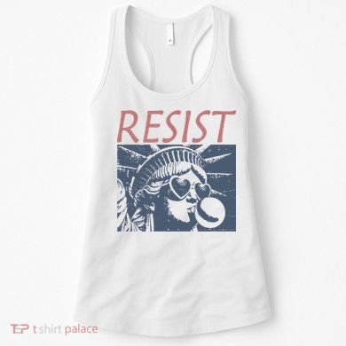 Resist Statue Liberty Bubblegum Protest Equality Women's Tank Top