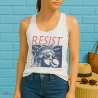 Resist Statue Liberty Bubblegum Protest Equality Women's Tank Top thumb 2