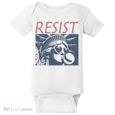 Resist Statue Liberty Bubblegum Protest Equality Baby Bodysuit