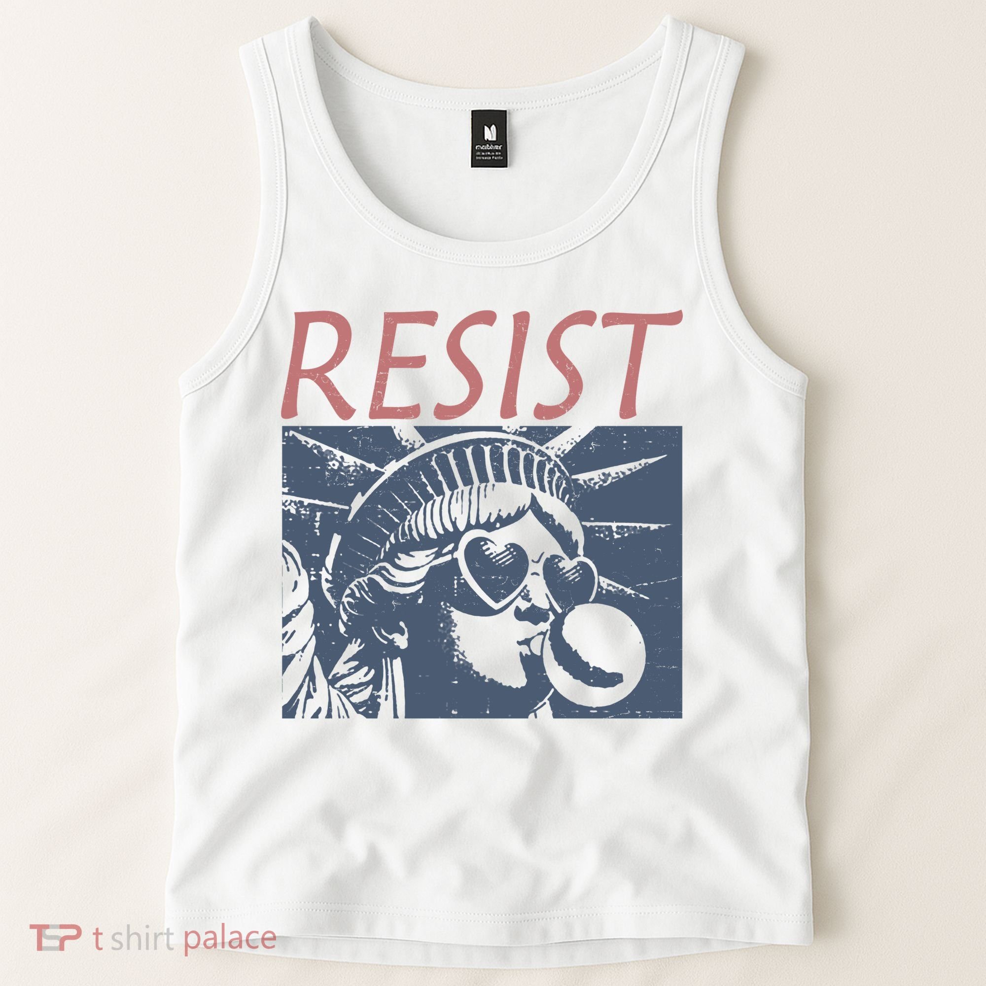 Resist Statue Liberty Bubblegum Protest Equality Tank Top