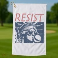 Resist Statue Liberty Bubblegum Protest Equality Golf Towel thumb 1