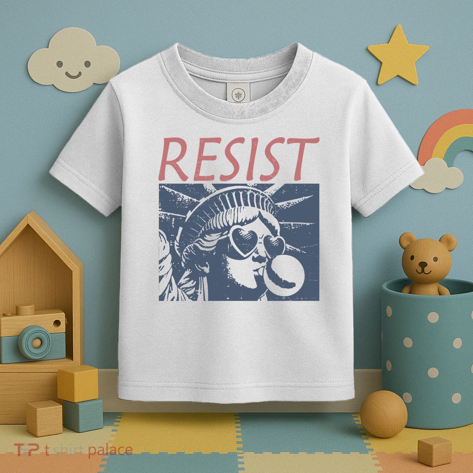 Resist Statue Liberty Bubblegum Protest Equality Toddler T-Shirt