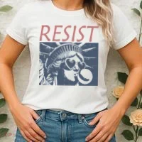 Resist Statue Liberty Bubblegum Protest Equality Women's T-Shirt thumb 2