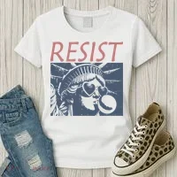 Resist Statue Liberty Bubblegum Protest Equality Women's T-Shirt thumb 3