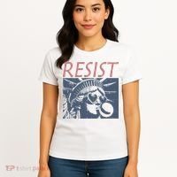 Resist Statue Liberty Bubblegum Protest Equality Women's T-Shirt thumb 4
