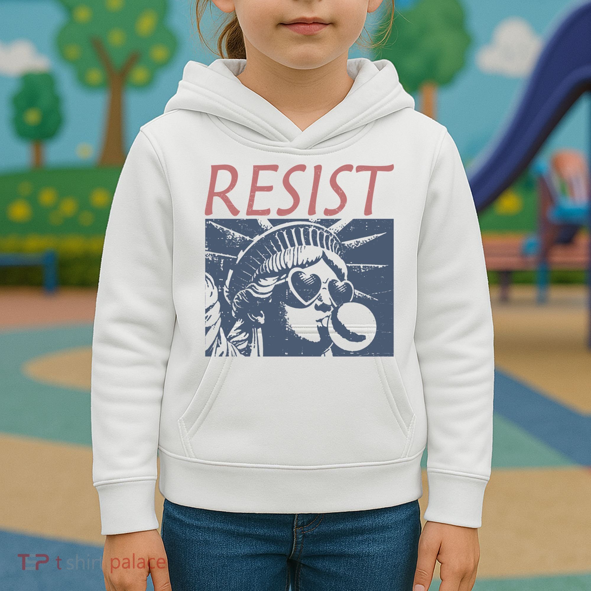 Resist Statue Liberty Bubblegum Protest Equality Kids Hoodie