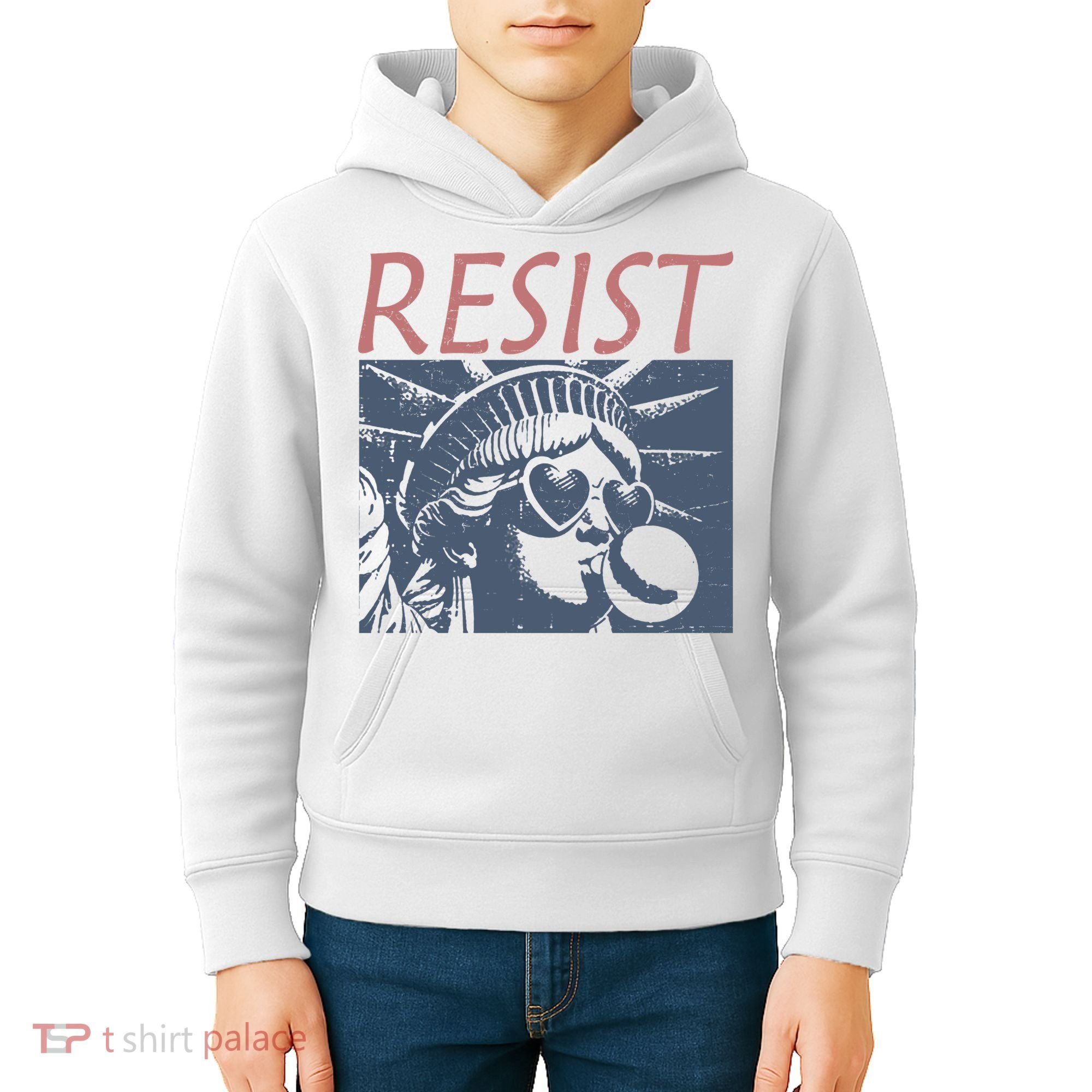 Resist Statue Liberty Bubblegum Protest Equality Kids Hoodie