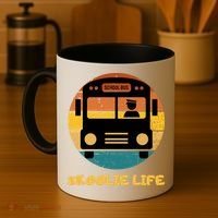 Retro Skoolie Life Converted School Bus Home Lifestyle Coffee Mug thumb 4