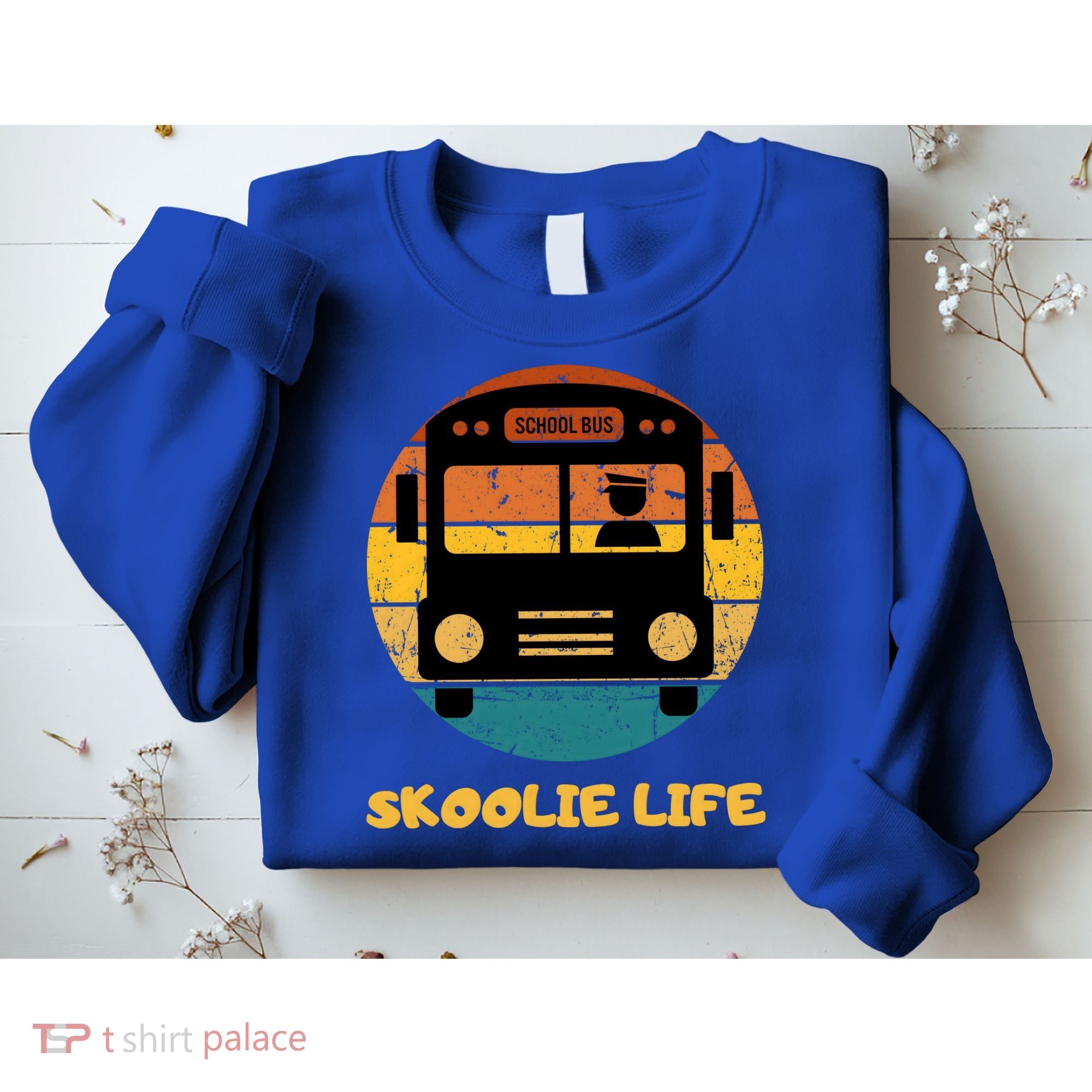 Retro Skoolie Life Converted School Bus Home Lifestyle Sweatshirt