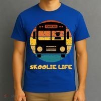 Retro Skoolie Life Converted School Bus Home Lifestyle T-Shirt thumb 3