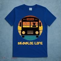Retro Skoolie Life Converted School Bus Home Lifestyle T-Shirt thumb 5