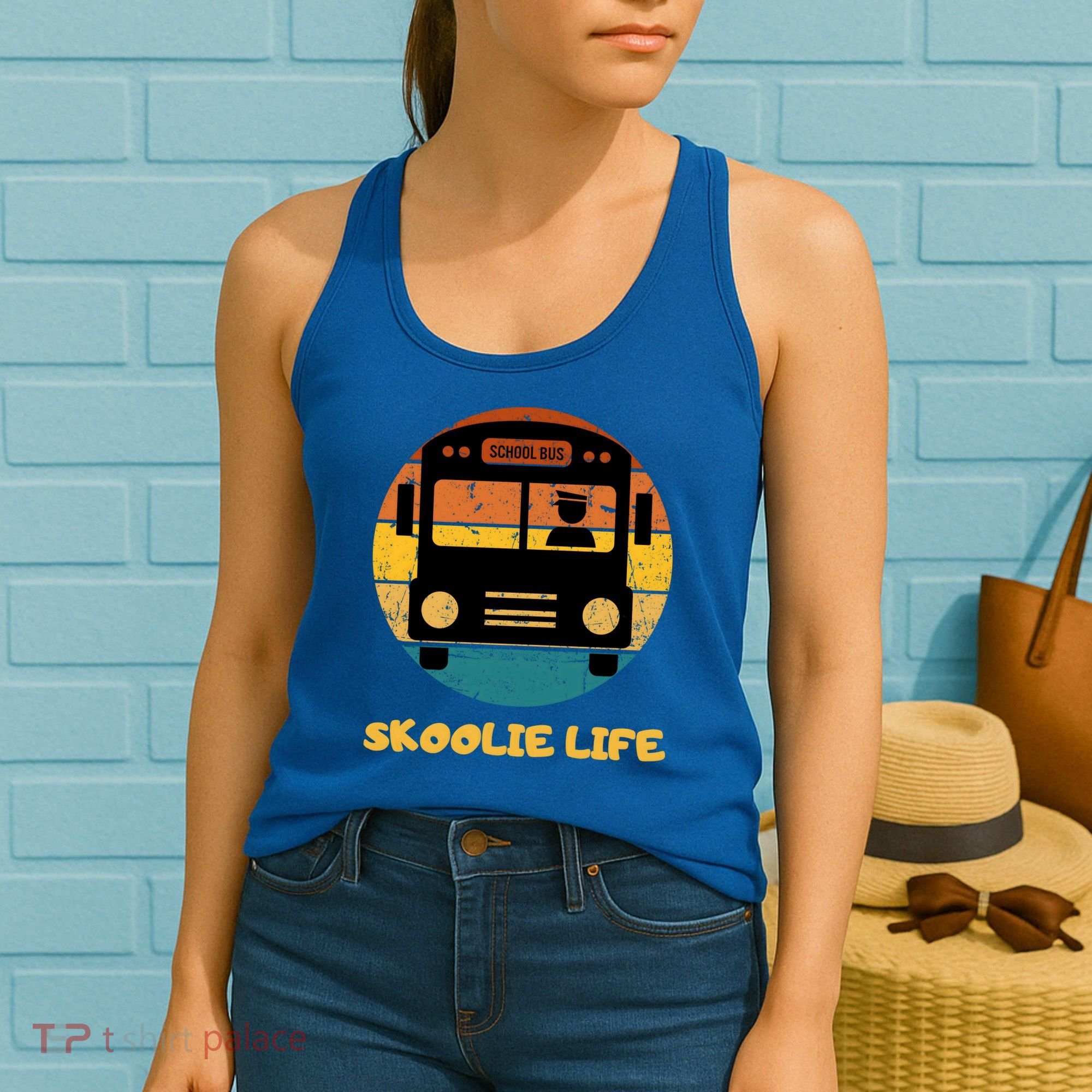 Retro Skoolie Life Converted School Bus Home Lifestyle Women's Tank Top
