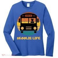 Retro Skoolie Life Converted School Bus Home Lifestyle Women's Long Sleeve Shirt thumb 0