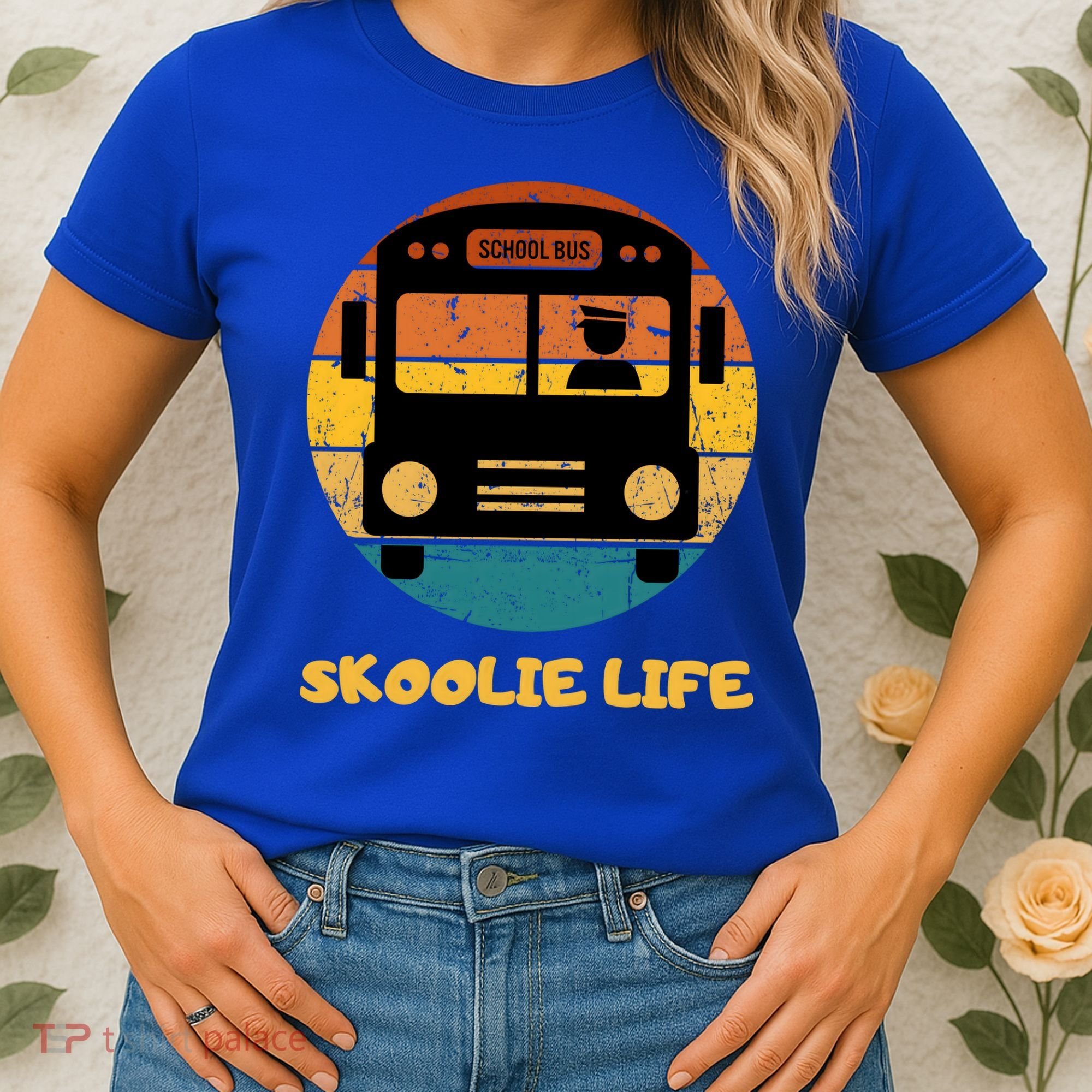 Retro Skoolie Life Converted School Bus Home Lifestyle Women's T-Shirt