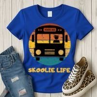 Retro Skoolie Life Converted School Bus Home Lifestyle Women's T-Shirt thumb 3