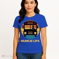 Retro Skoolie Life Converted School Bus Home Lifestyle Women's T-Shirt thumb 4