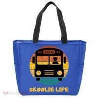 Retro Skoolie Life Converted School Bus Home Lifestyle Tote Bag thumb 0