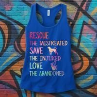 RESCUE SAVE LOVE PET Funny Animal Shelter Volunteer Gifts Women's Tank Top thumb 3
