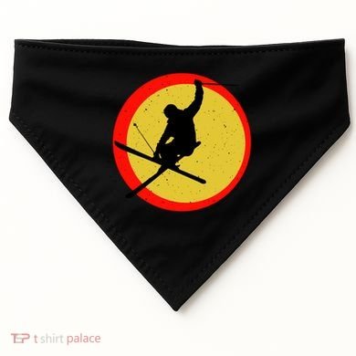 Retro Skiing Logo USA-Made Doggie Bandana