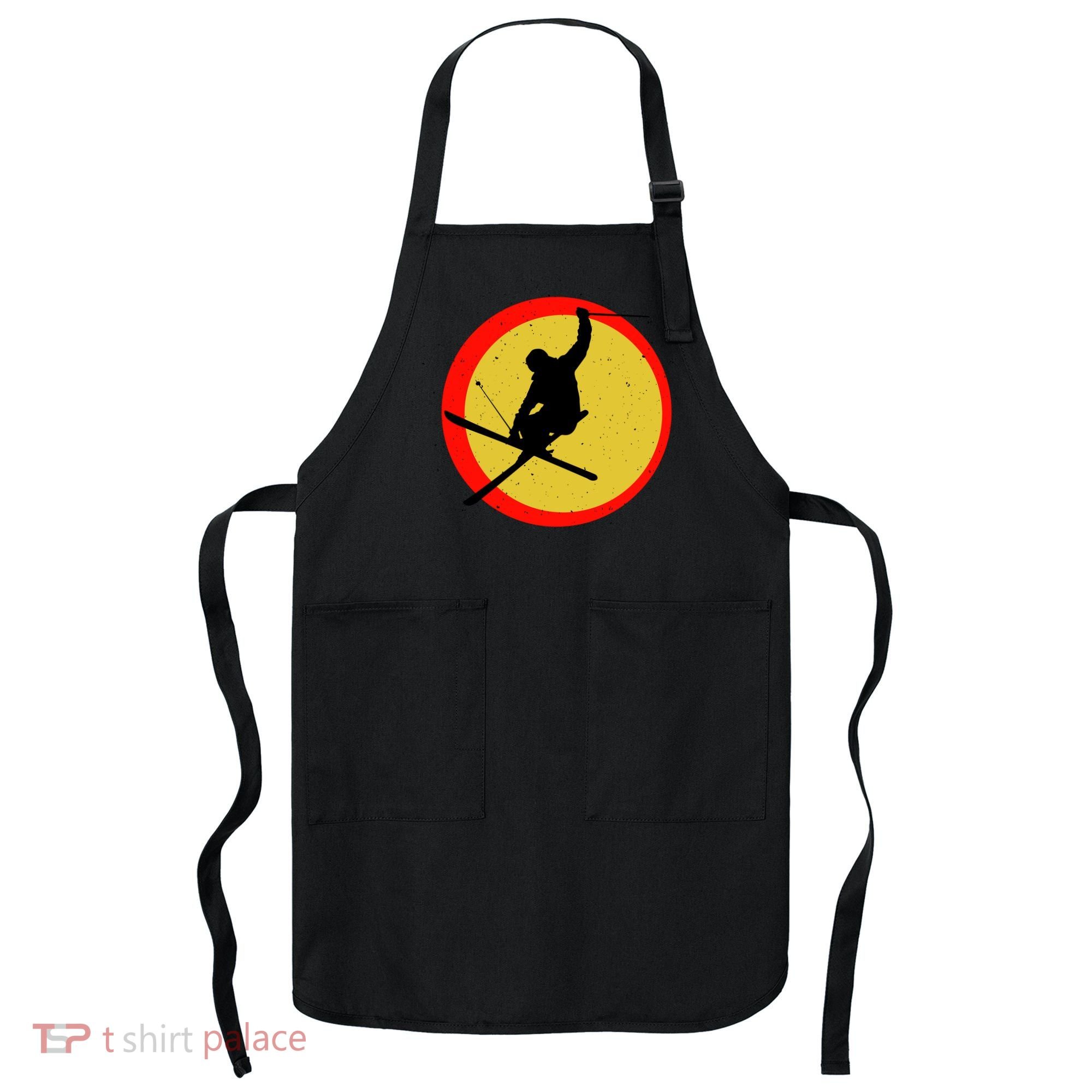 Retro Skiing Logo Apron