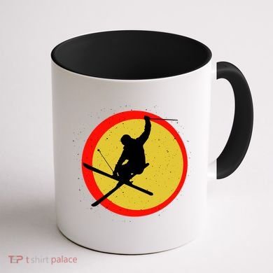 Retro Skiing Logo Coffee Mug back