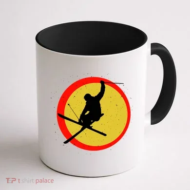 Retro Skiing Logo Coffee Mug back