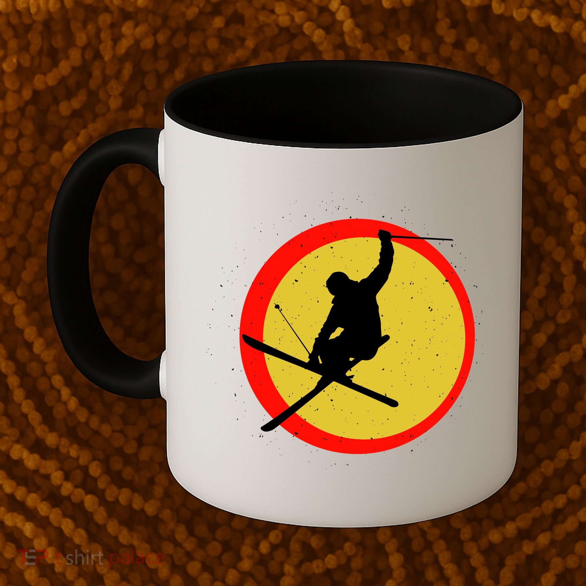 Retro Skiing Logo Coffee Mug