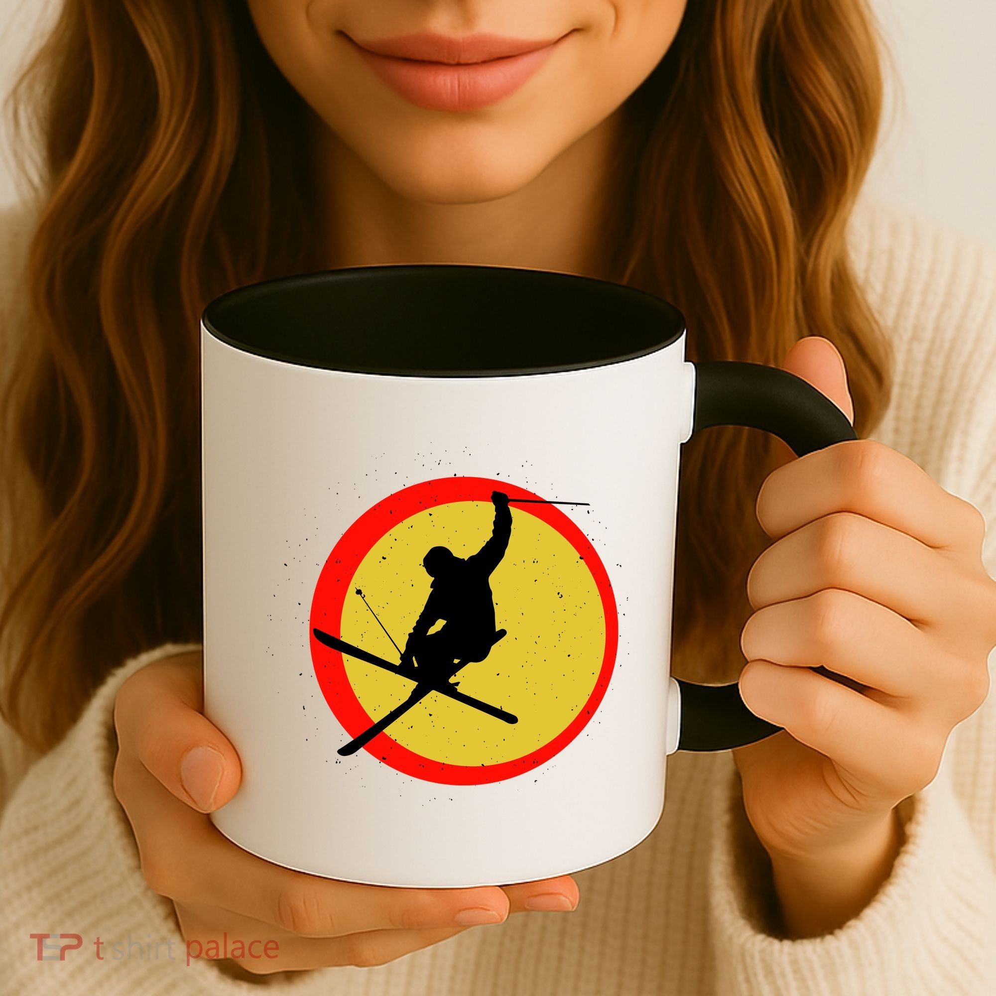 Retro Skiing Logo Coffee Mug