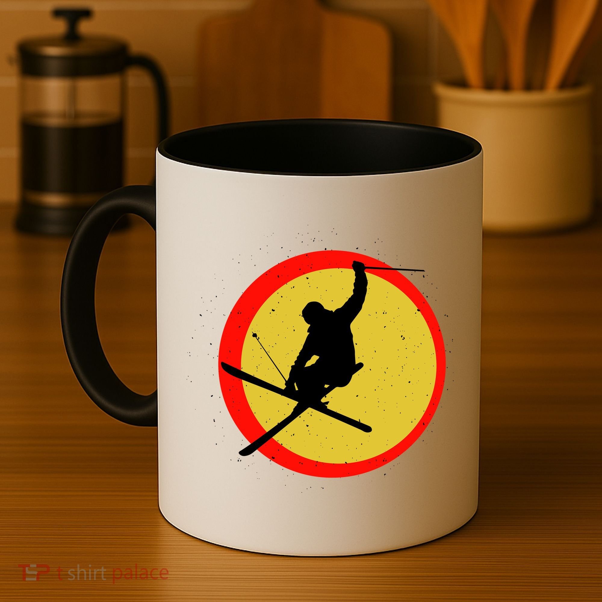 Retro Skiing Logo Coffee Mug