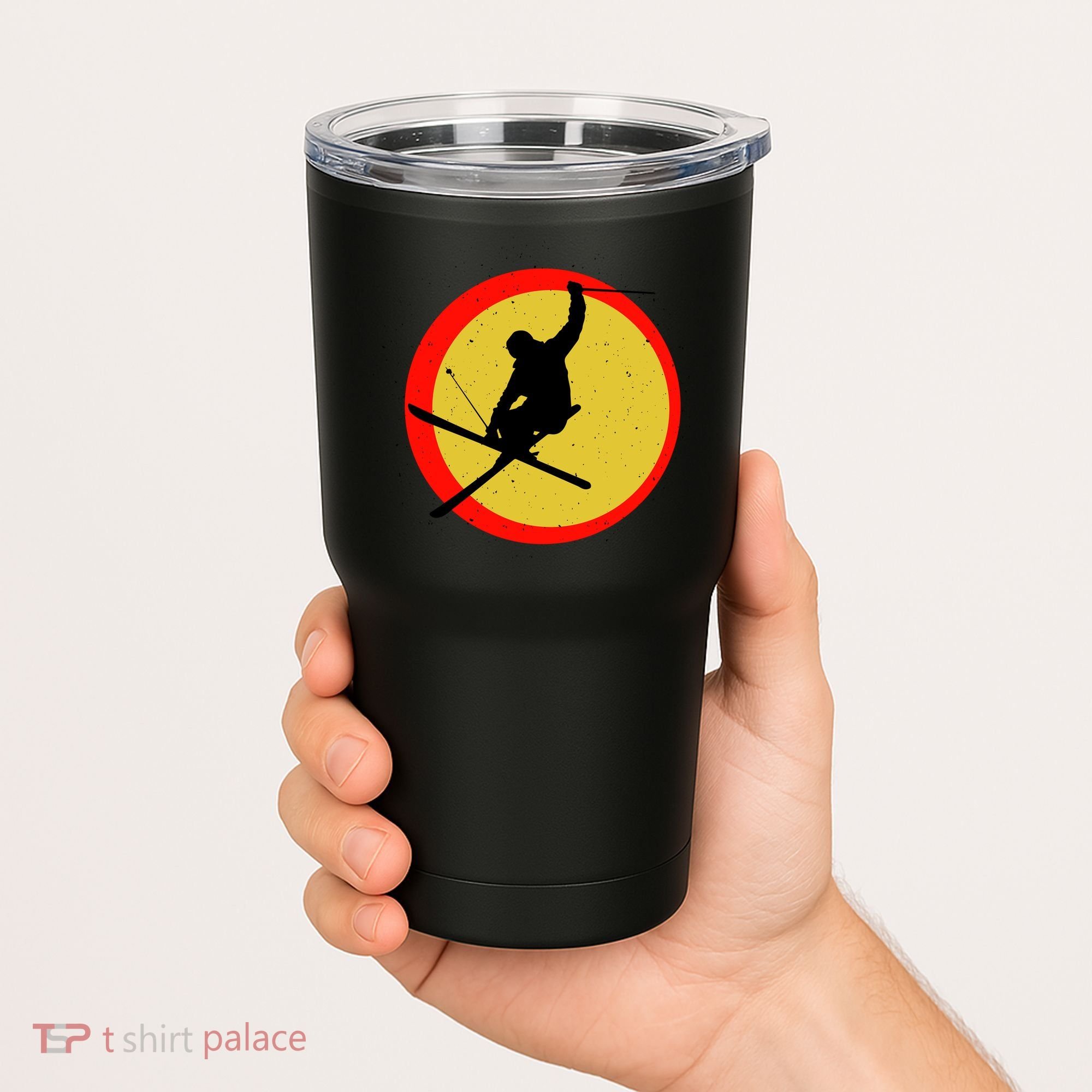 Retro Skiing Logo Tumbler