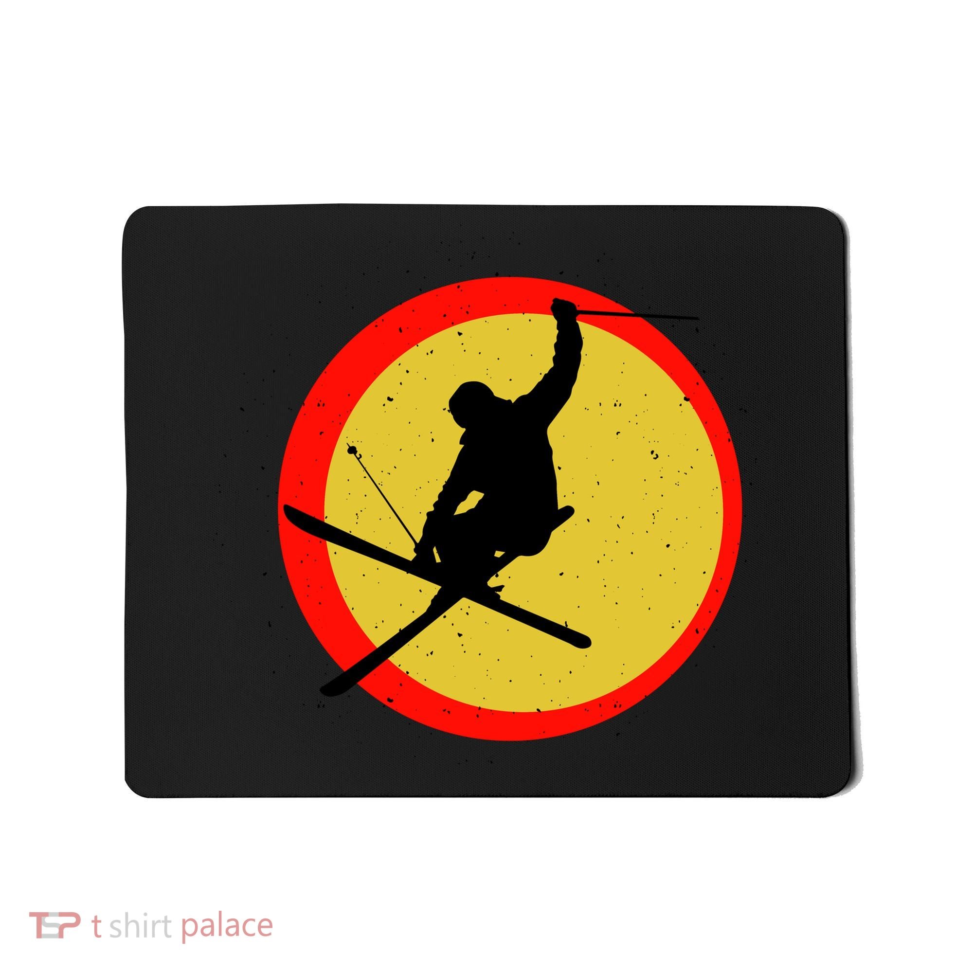 Retro Skiing Logo Mousepad