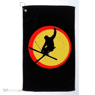 Retro Skiing Logo Golf Towel