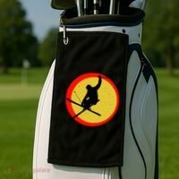 Retro Skiing Logo Golf Towel thumb 2