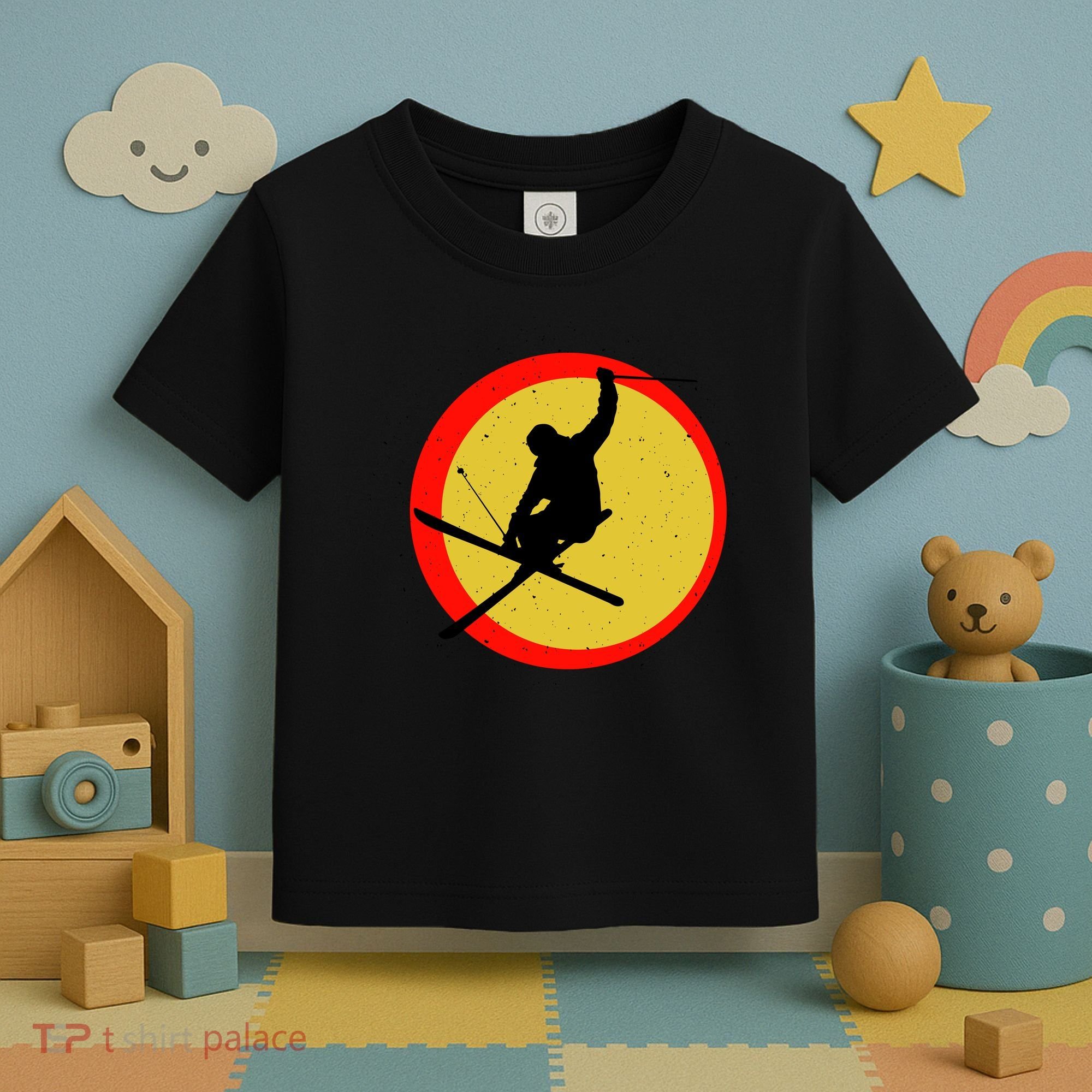 Retro Skiing Logo Toddler T-Shirt