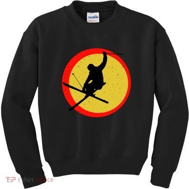 Retro Skiing Logo Kids Sweatshirt