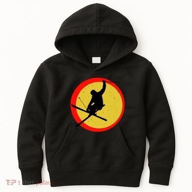 Retro Skiing Logo Kids Hoodie