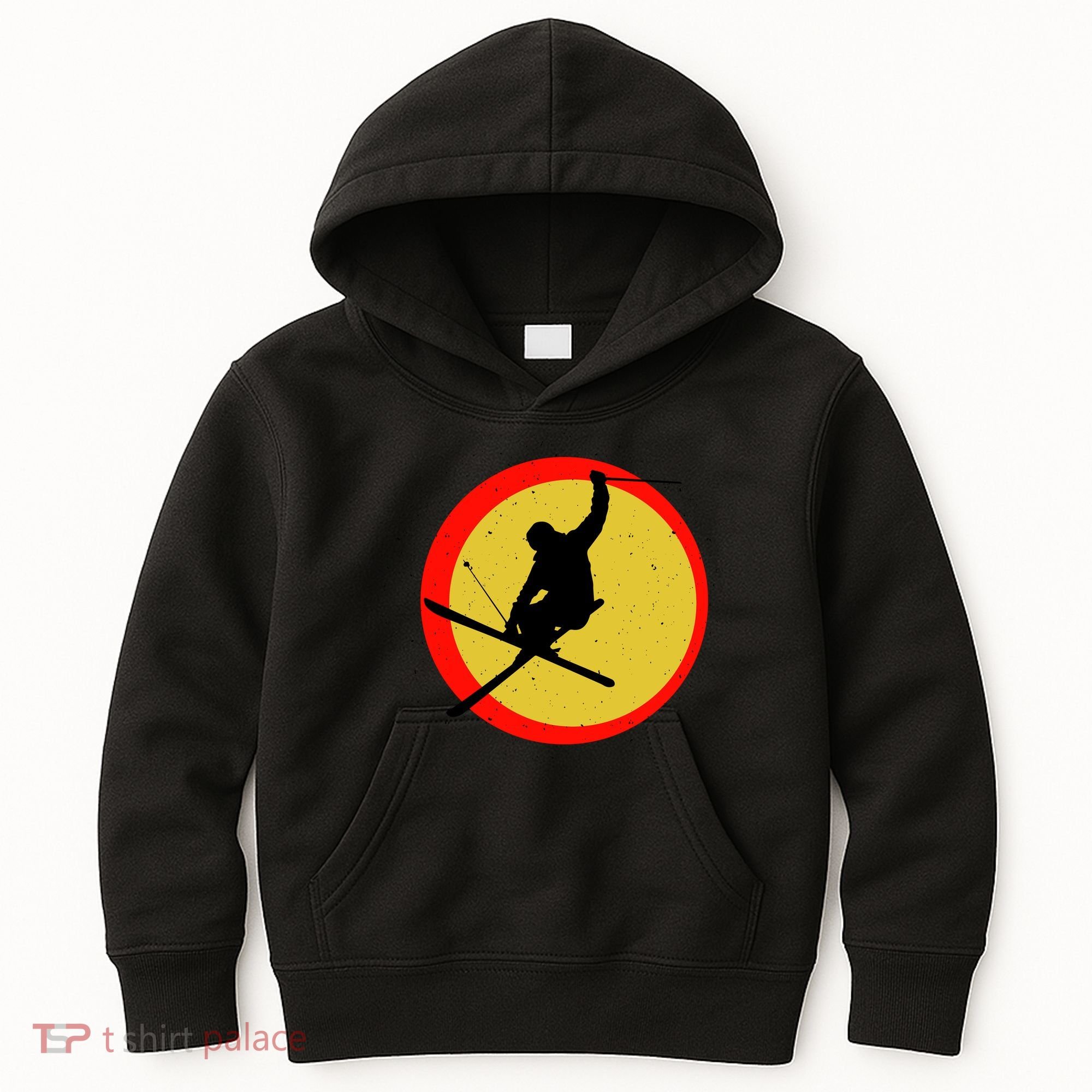 Retro Skiing Logo Kids Hoodie