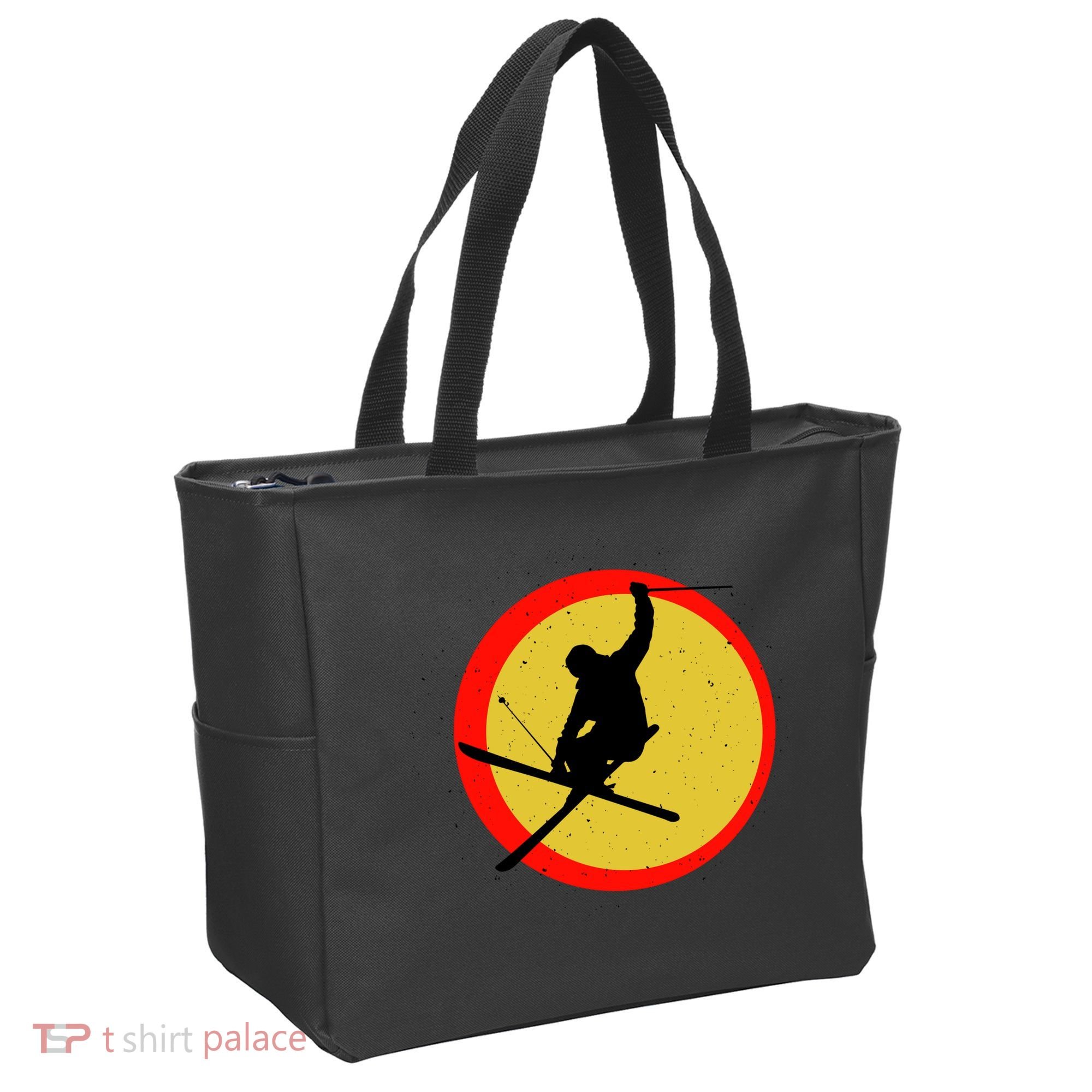Retro Skiing Logo Tote Bag