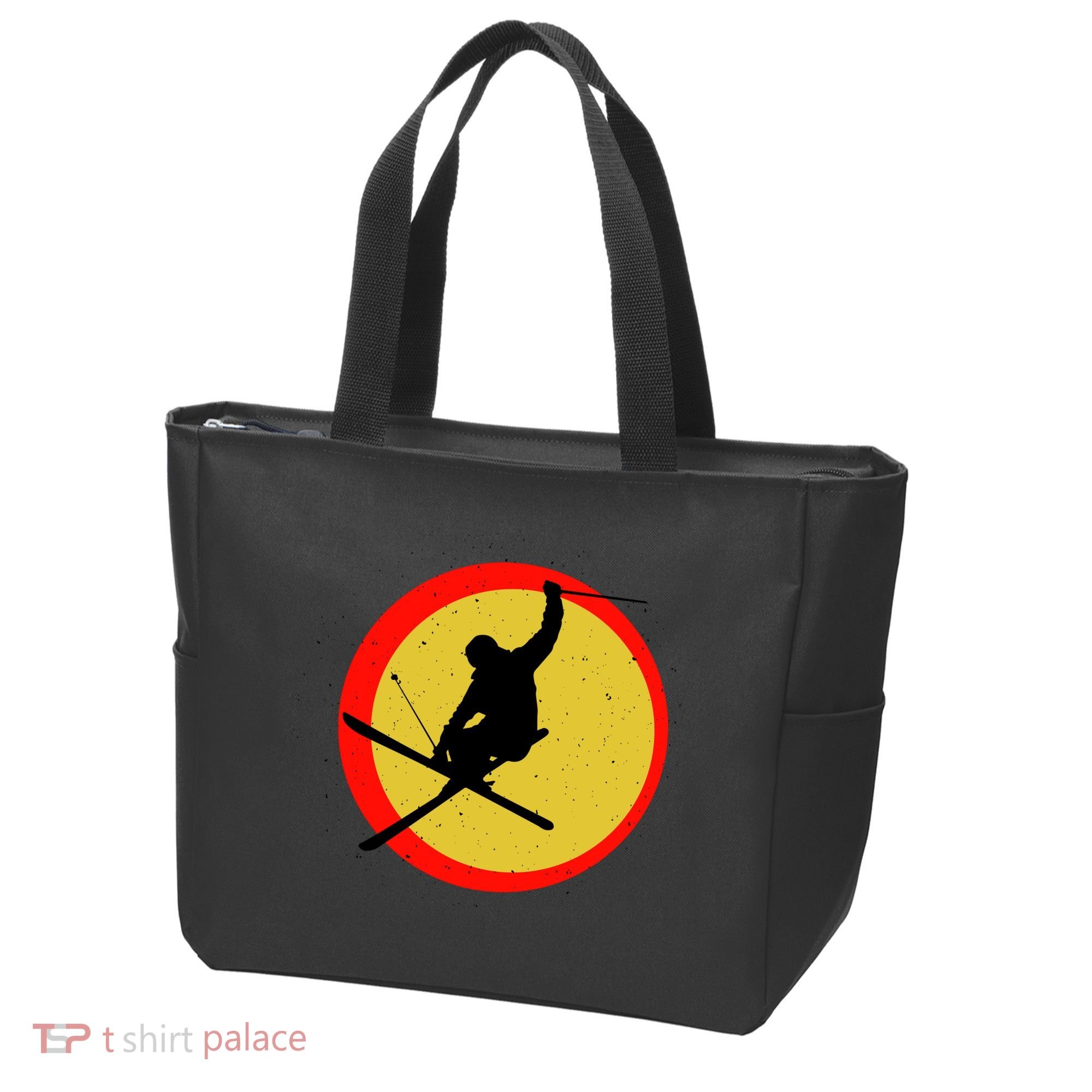 Retro Skiing Logo Tote Bag