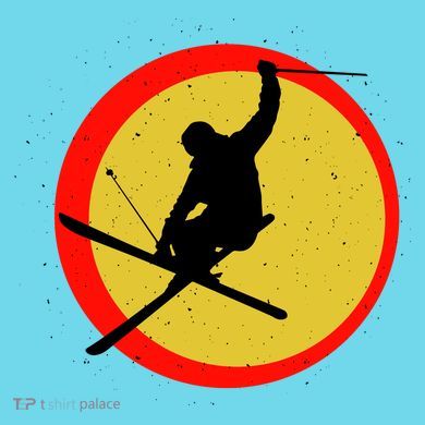 Retro Skiing Logo T-Shirt