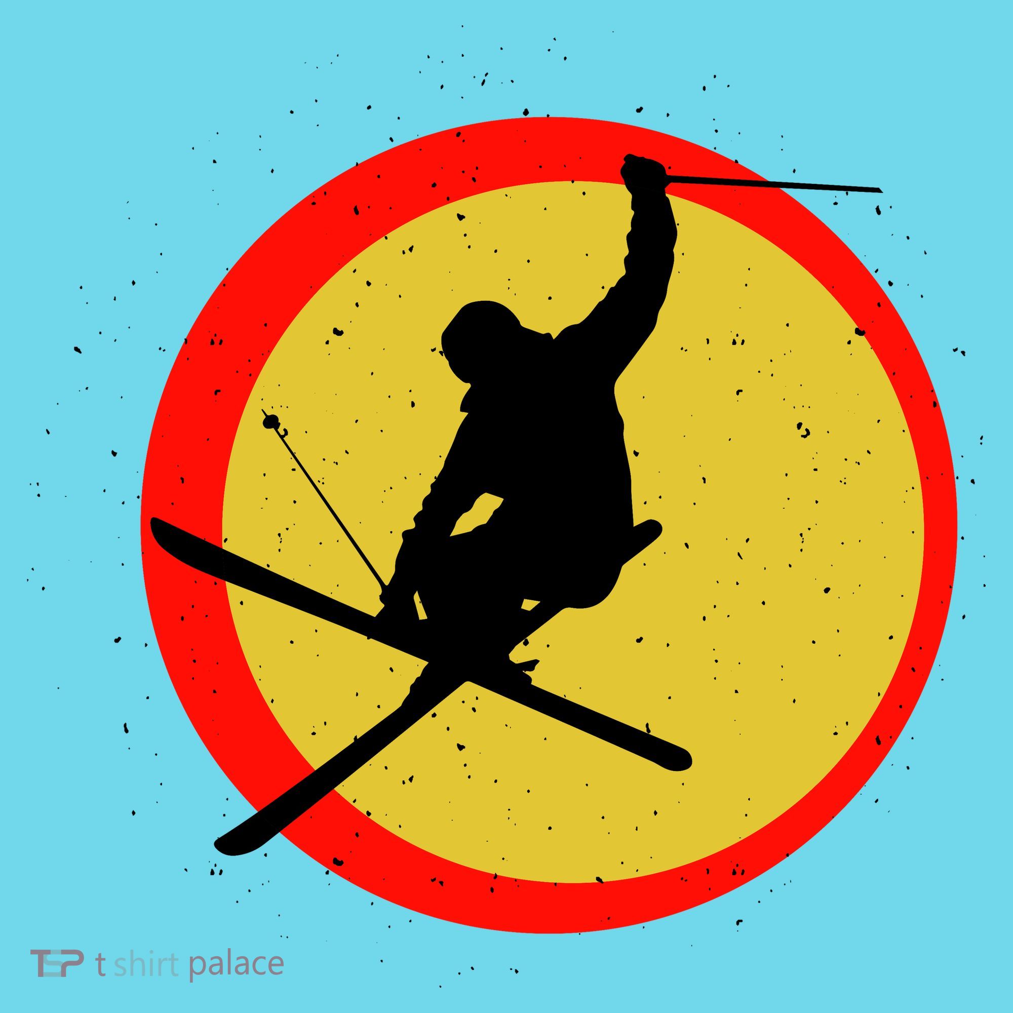 Retro Skiing Logo Kids Long Sleeve Shirt