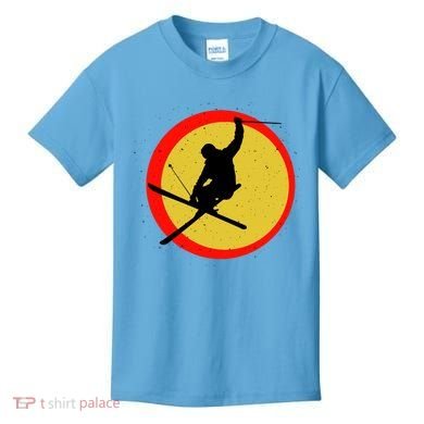 Retro Skiing Logo Kids T-Shirt