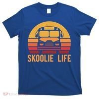 Retro Skoolie Life Converted School Bus Home Lifestyle Funny Gift T-Shirt thumb 0