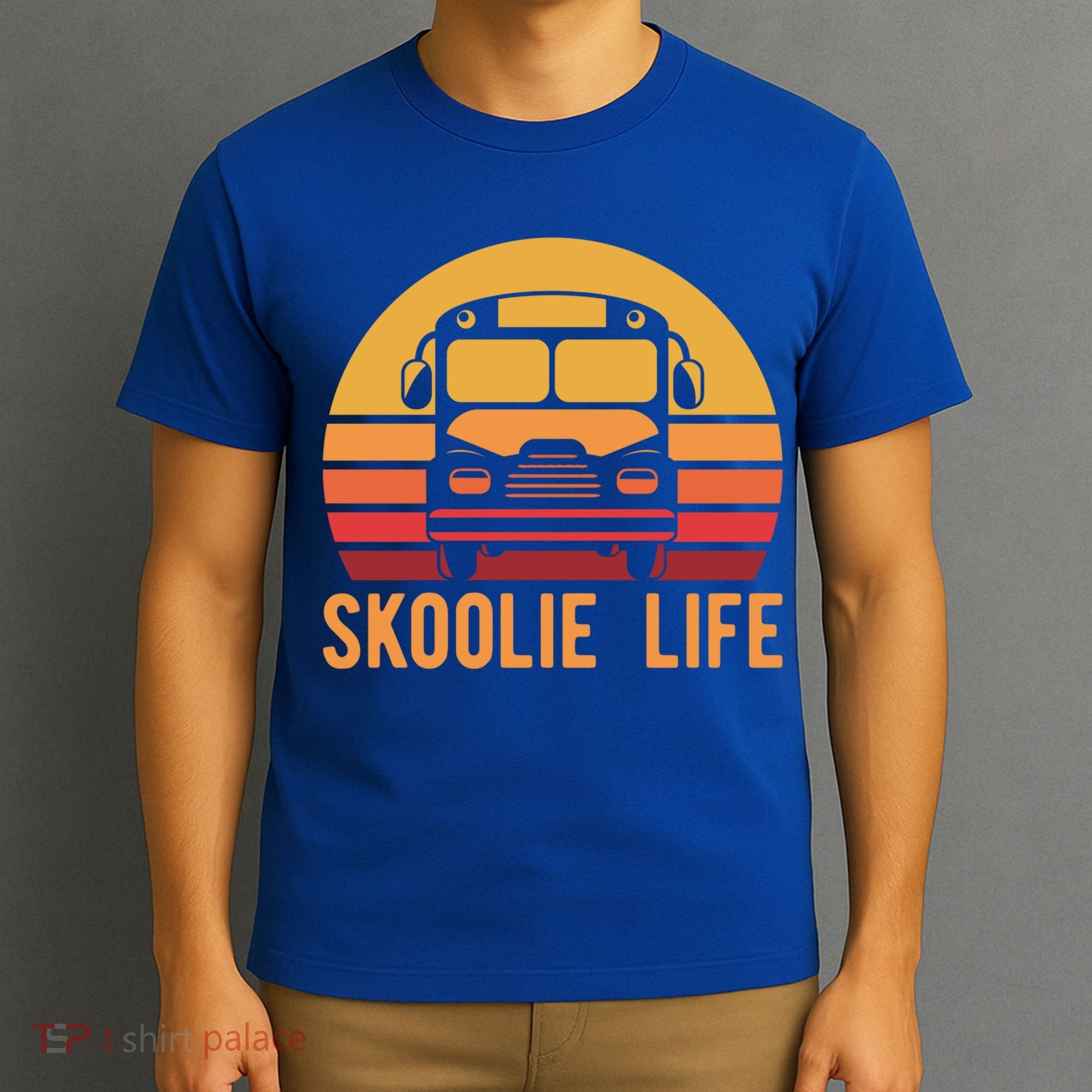Retro Skoolie Life Converted School Bus Home Lifestyle Funny Gift T-Shirt
