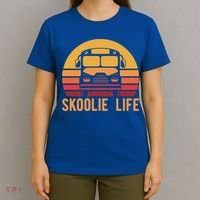 Retro Skoolie Life Converted School Bus Home Lifestyle Funny Gift T-Shirt thumb 4
