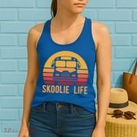 Retro Skoolie Life Converted School Bus Home Lifestyle Funny Gift Women's Tank Top thumb 2