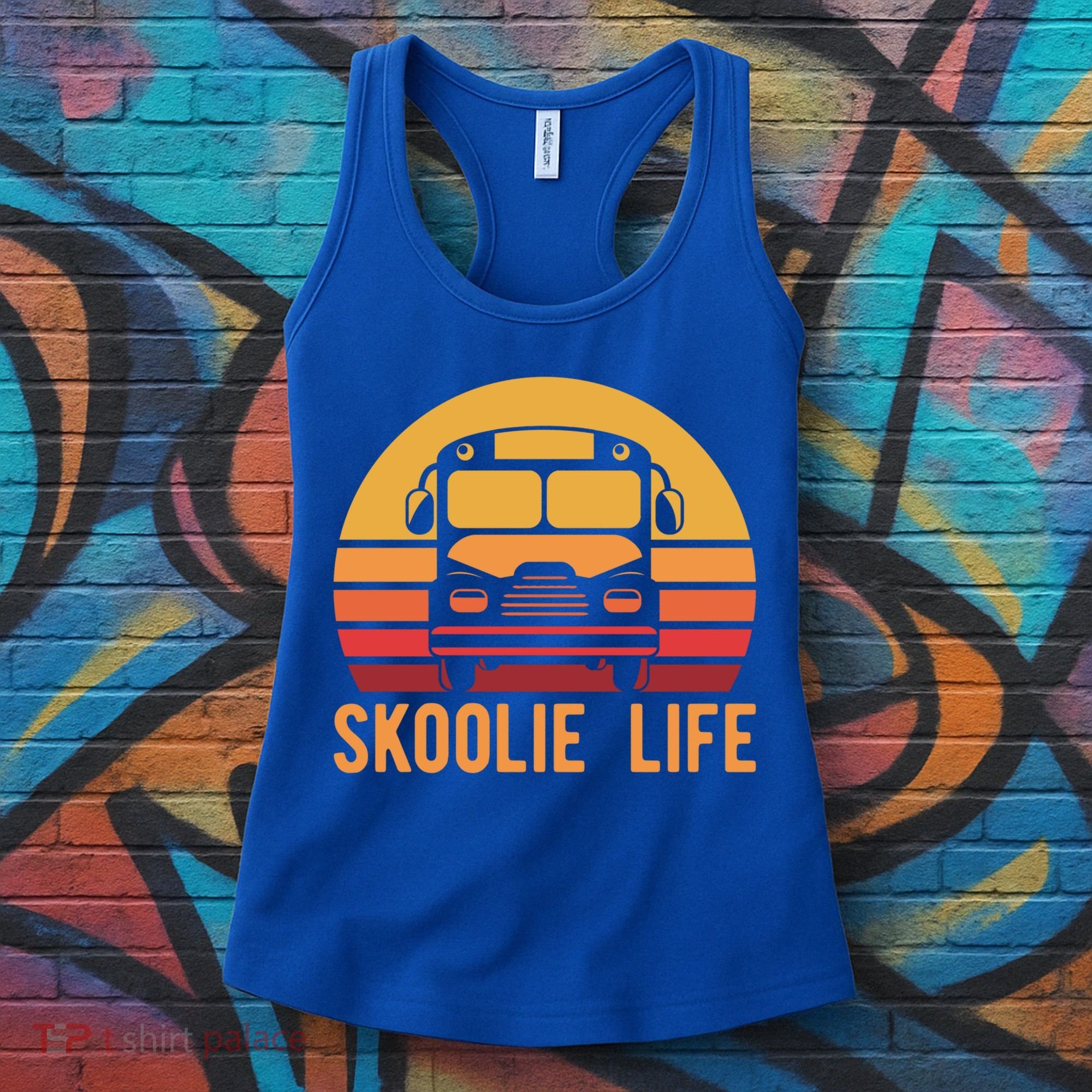 Retro Skoolie Life Converted School Bus Home Lifestyle Funny Gift Women's Tank Top
