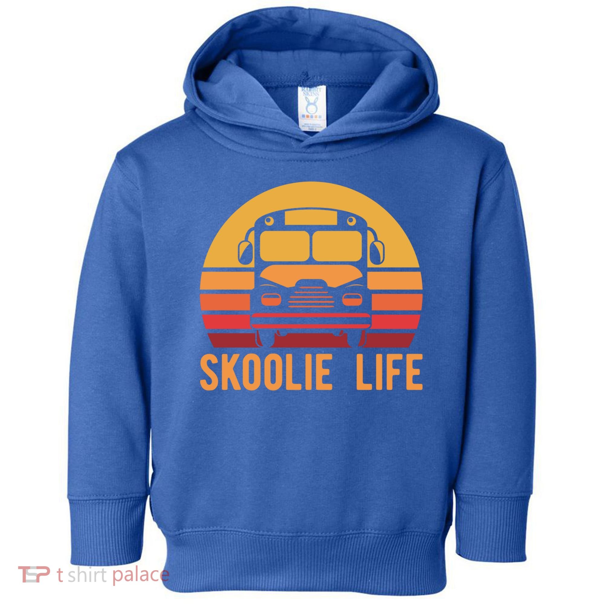 Retro Skoolie Life Converted School Bus Home Lifestyle Funny Gift Toddler Hoodie