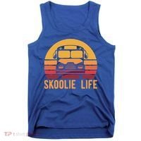 Retro Skoolie Life Converted School Bus Home Lifestyle Funny Gift Tank Top thumb 0