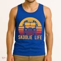 Retro Skoolie Life Converted School Bus Home Lifestyle Funny Gift Tank Top thumb 3